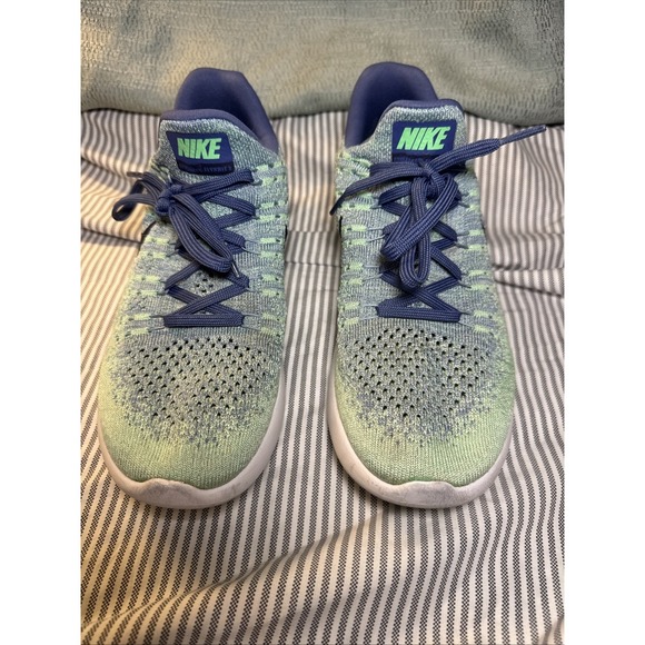 Nike Shoes - Nike Lunarepic Low Flyknit 2 Running Shoes Electro Green Blue Moon Size 9